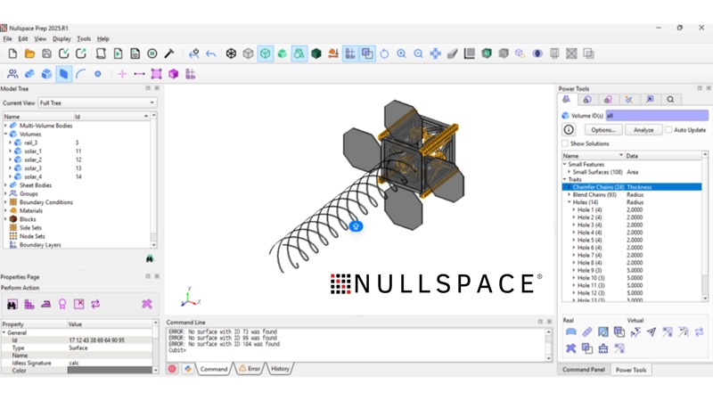 Nullspace simulacion de antenas Nullspace EM y Prep con limpieza CAD basada en IA para facilitar la eliminación de características y acelerar la preparación de simulaciones EM